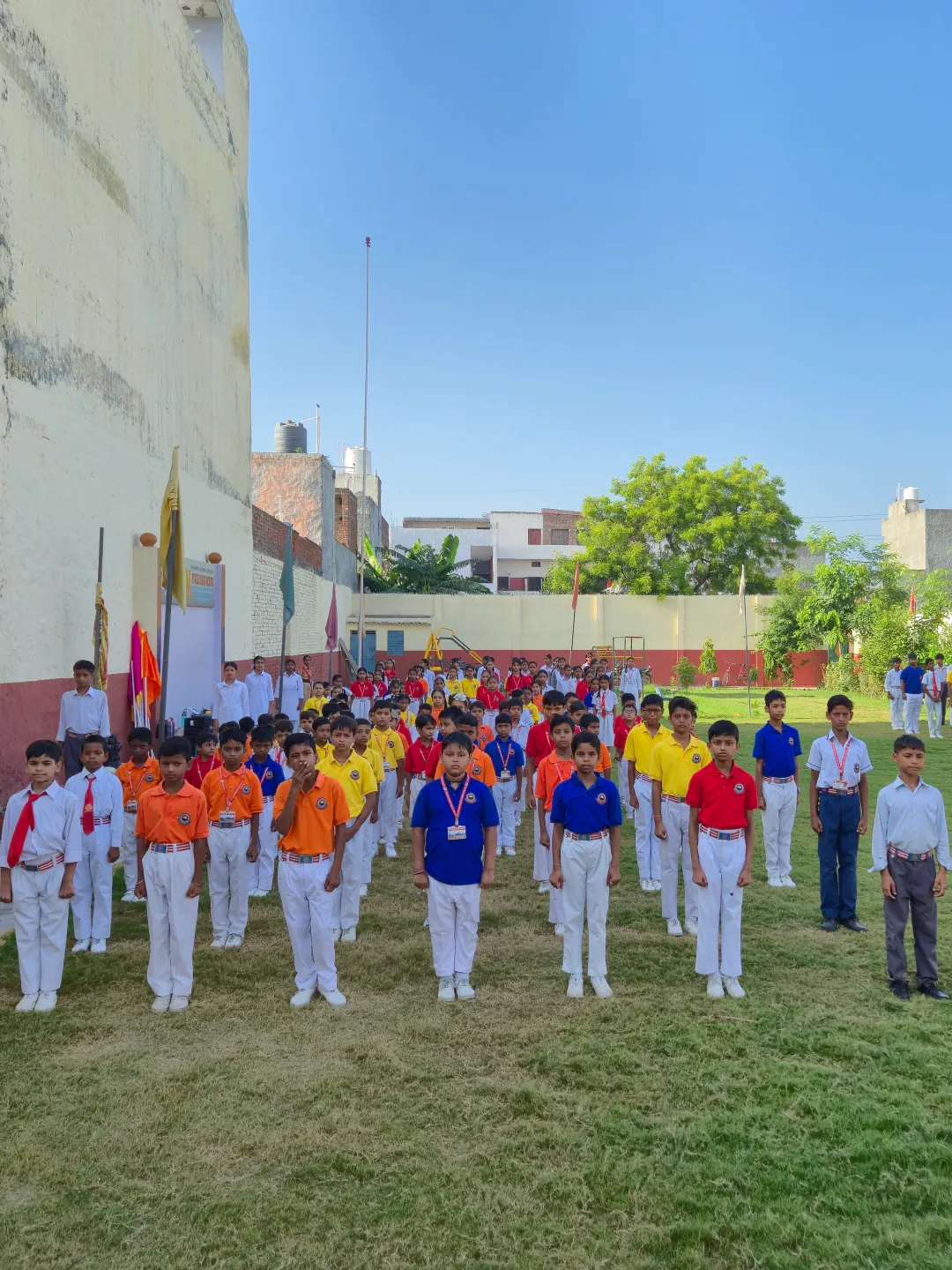 Uttam Public School students at morning assembly